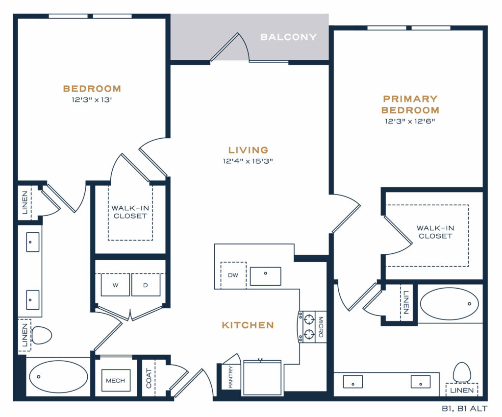 An Unrivaled Living Experience - B1 Two-Bedroom Floor Plan