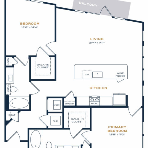 Live Larger Than Life - B3 Two-Bedroom Luxury Apartment Floor Plan