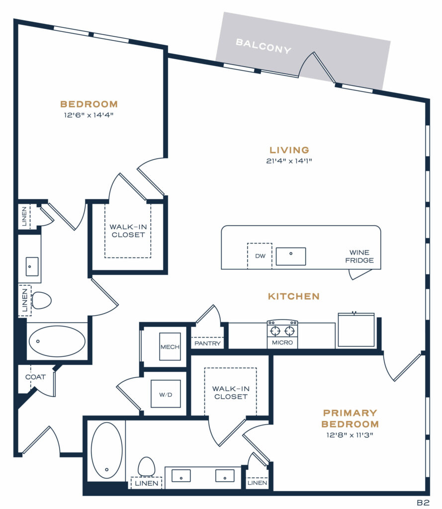 Live Larger Than Life - B3 Two-Bedroom Luxury Apartment Floor Plan